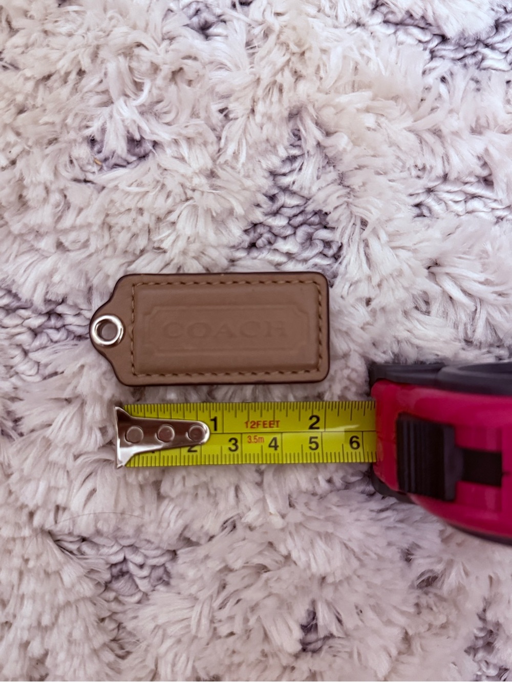 Coach Tan Leather Hangtag